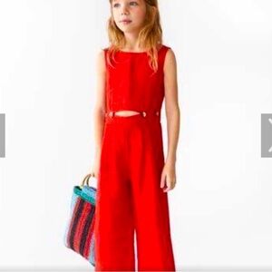 Red Sleeveless Jumpsuit for Kids